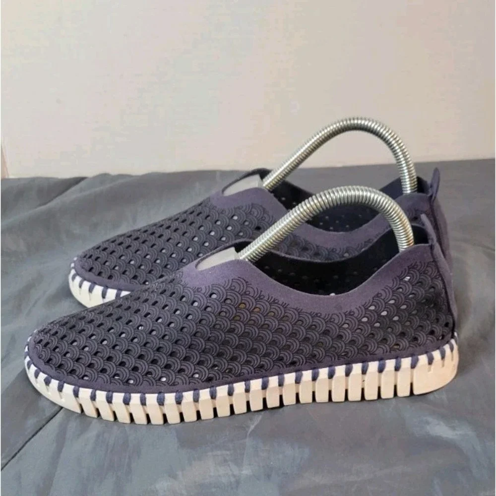 ILSE JACOBSEN Navy Blue Casual Slip‎ On Shoes Womens Size EU 39/US 8.5-9